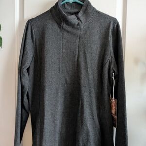 Kyodan Charcoal Herringbone Long Sleeve Top